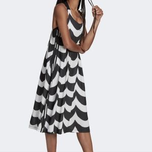 Adidas Originals women Marimekko Midi tank dress BlackWhite Medium
